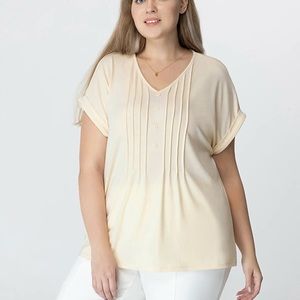 🔥89TH + MADISON🔥 Pleated Front V-Neck Tee  Size 3X